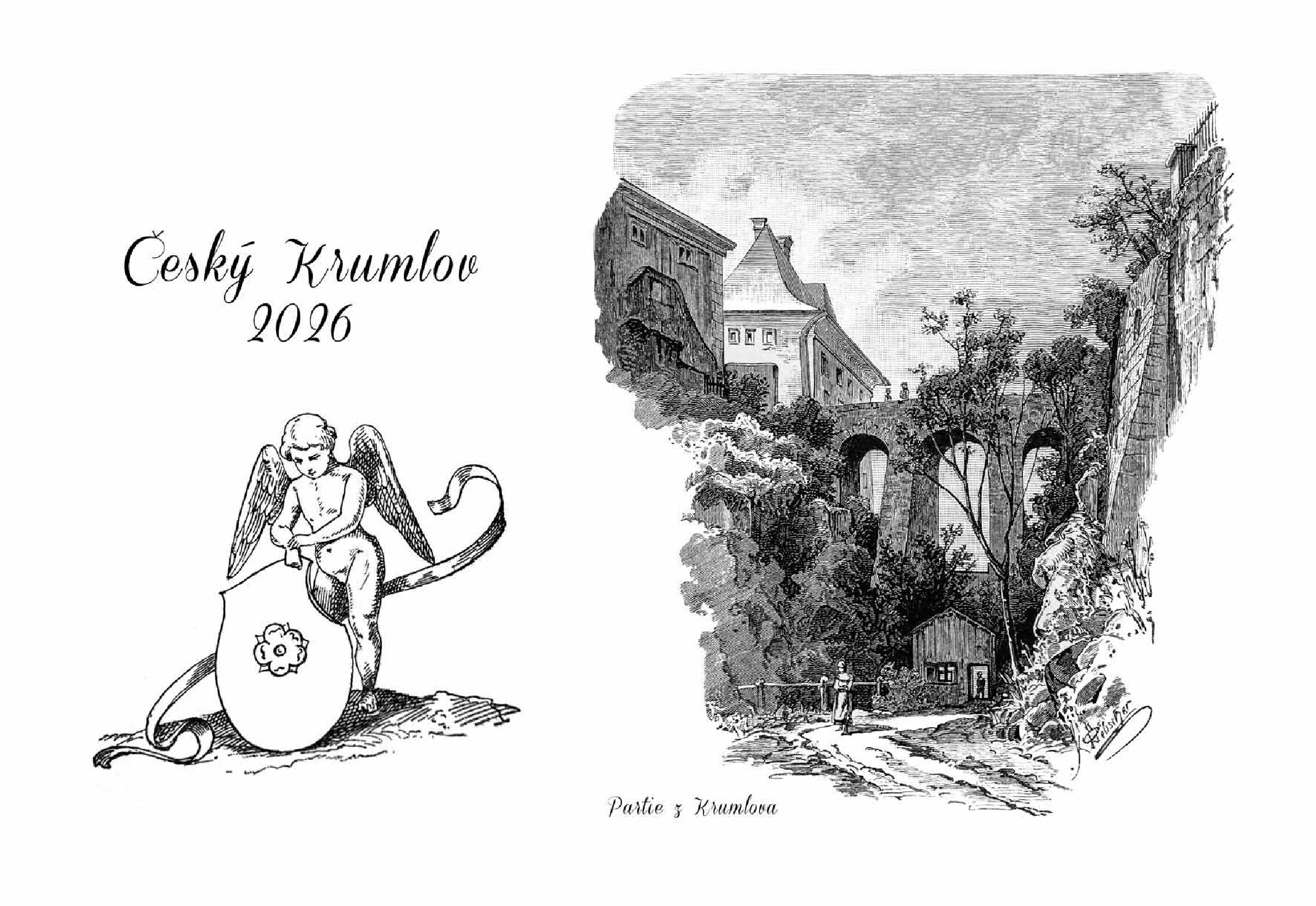 Kalendář Český Krumlov - rytiny 2026