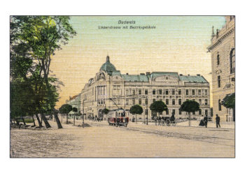 České Budějovice - Linecká ulice s Okresním zastupitelstvím