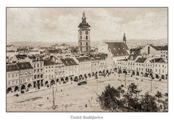 České Budějovice - Náměstí s tramvají