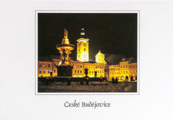 České Budějovice - noční s kašnou