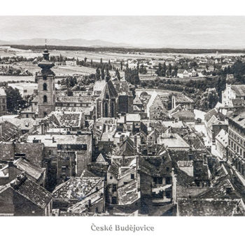 České Budějovice - Pohled na solnici a Přední mlýn