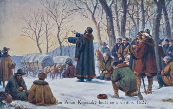 Jan Amos Komenský loučí se s vlastí - dle ak. malíře J. Matthausera