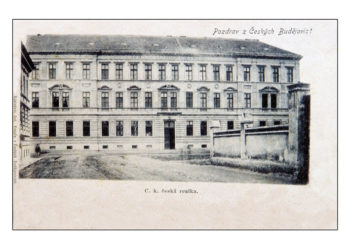 Pozdrav z Českých Budějovic - c. k. Česká reálka