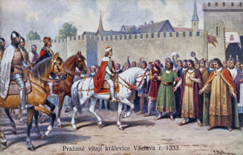 Pražané vítají kralevice Václava r. 1333