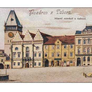 Tábor - Pozdrav z Tábora - hlavní náměstí s radnicí