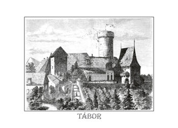 Tábor hrad Kotnov rytina