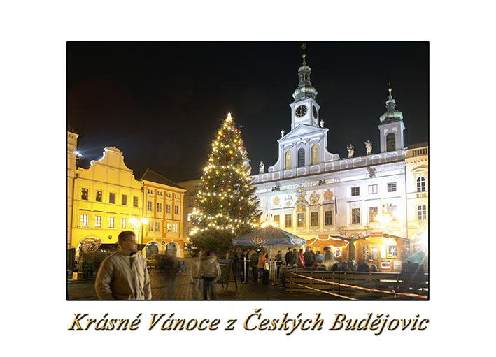 Vánoční pohlednice České Budějovice - Tiskárna Herbia České Budějovice