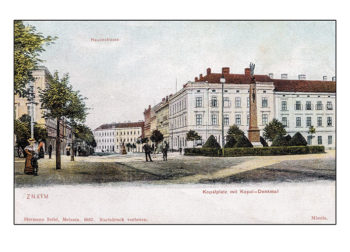 Znojmo  - Kopalovo náměstí s pomníkem